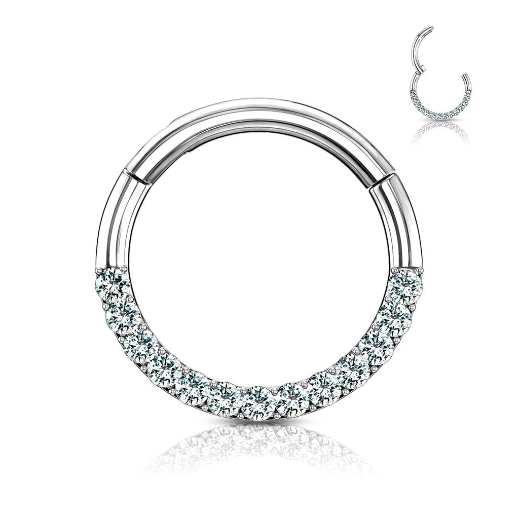 Ring med stendekorerad halvcirkel