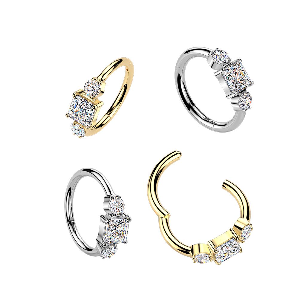 Titanring med tre CZ-stenar