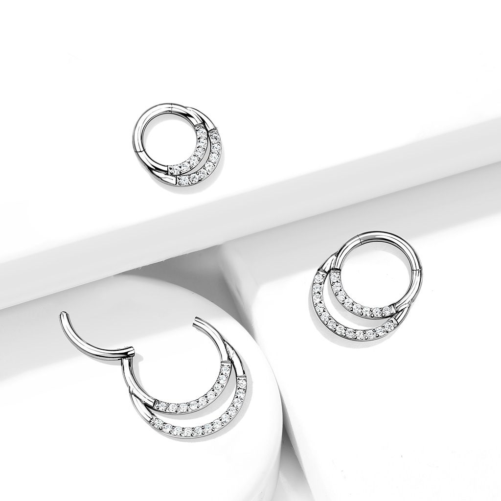 Titan ring med gänga med stenar