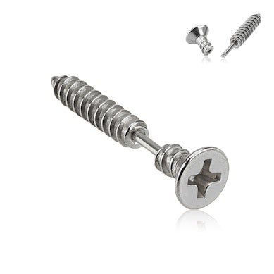 Öronpiercing formad som skruv