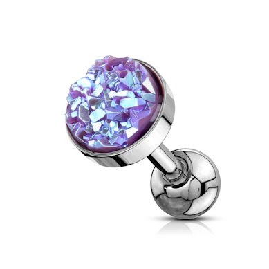 Öronpiercing med druzy sten