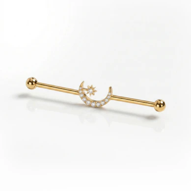 Industrial stav i titan med måne och stjärna