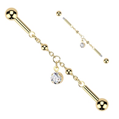 Industriell stav med kedja och hängande sten