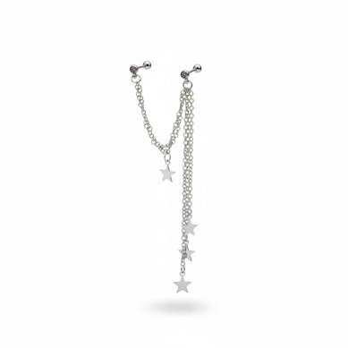 Tragus- och helixsmycke med stjärnor
