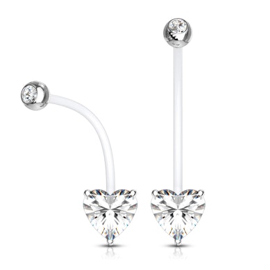 Navelpiercing av PTFE till gravida med hjärta av sten
