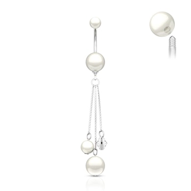 Navelpiercing med akrylpärlor och hänge