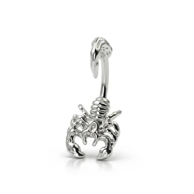 Navelpiercing med skorpion