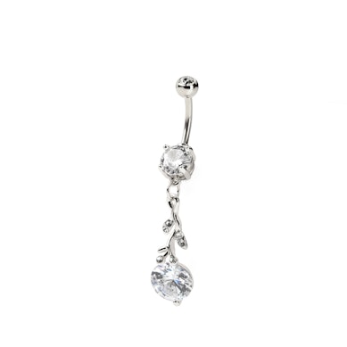 Navelpiercing med häng och sten
