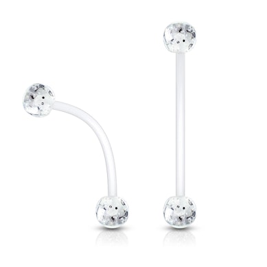 Navelpiercing till gravida med glitterkula