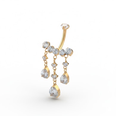 Navelbarbell i titan med hängande smycke