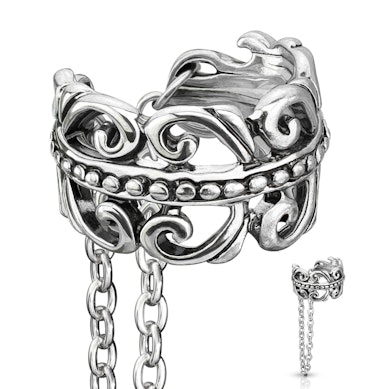 Earcuff med keltiskt hjärta och kedja