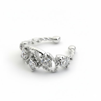 Vacker ear cuff med stenar och pärlor