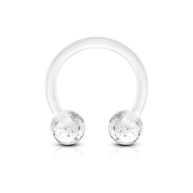 Hästsko av akryl med glitterkulor