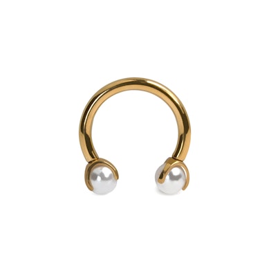 Hästsko i titan med pärlor