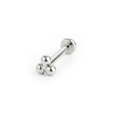 Titan push-in labret med triangelkulor på toppen