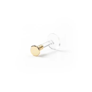 Labret av 14 karat guld med rund topp