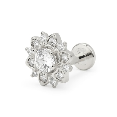 Labret med stendekorerad lotusblomma och invändig gänga