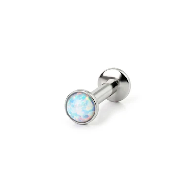 Push-in labret med opal