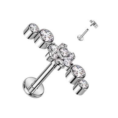Labret av titan med vacker blomdesign