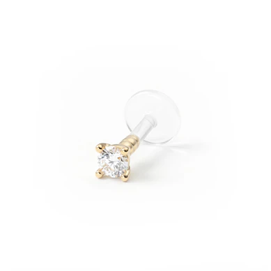 14 karats fast guldlabret med stenar i bioplast stav