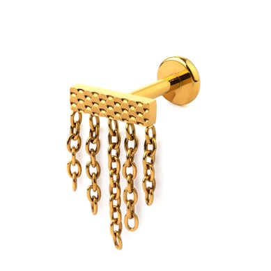 Rektangulär labret med kedjor