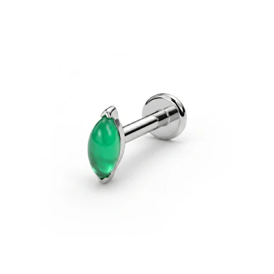 Labret i titan med natursten