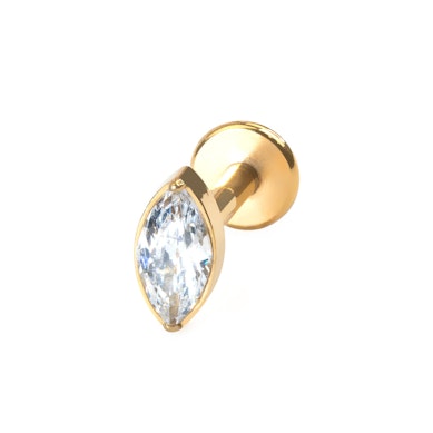 Labret i titan med marquise-sten