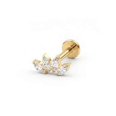 Titanlabret med fyra marquise-slipade stenar