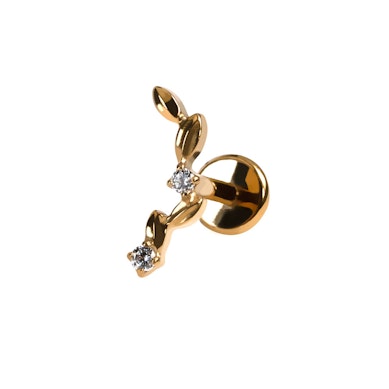 Titanlabret med krökt design av löv och stenar