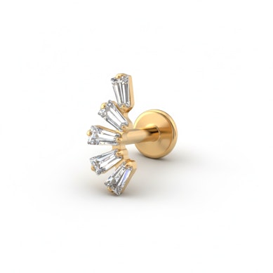 Titanlabret med baguetteslipade stenar