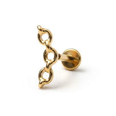 Labret i titan med kedja