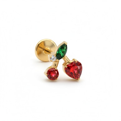 Körsbärslabret med färgglada stenar