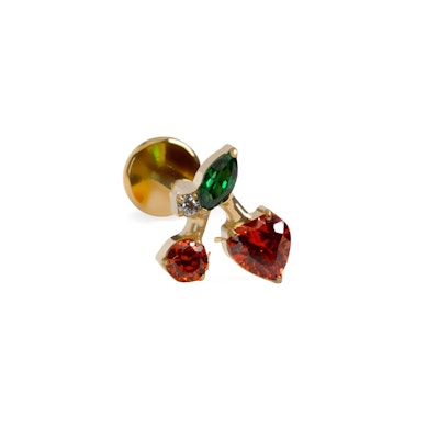 Körsbärslabret med färgglada stenar