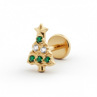 Labret i titan med julgran