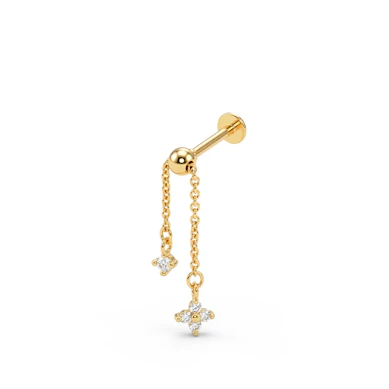 Titanlabret med rörlig kedja och liten blomma