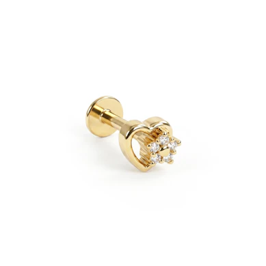 Titanlabret med hjärta och liten blomma