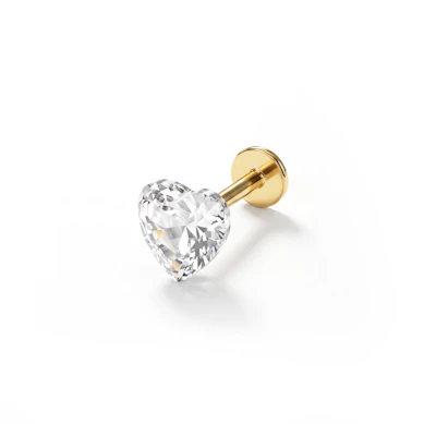 Labret med hjärtformad sten
