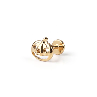 Pumpaformad labret i titan-Guld