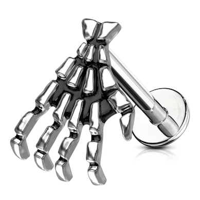 Labret med skelett hand