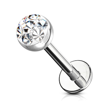 Labret med kristallpärla