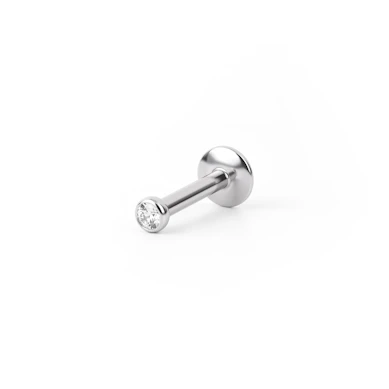 Labret med liten invändigt gängad stav
