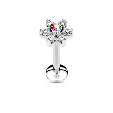 Labret med blomma och invändig gänga