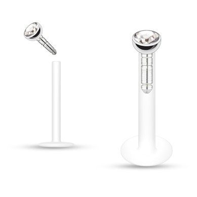 Labret av ptfe med sten i många olika färger