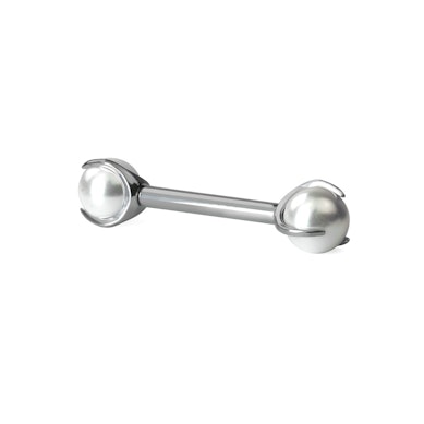 Bröstpiercing i titan med pärlor