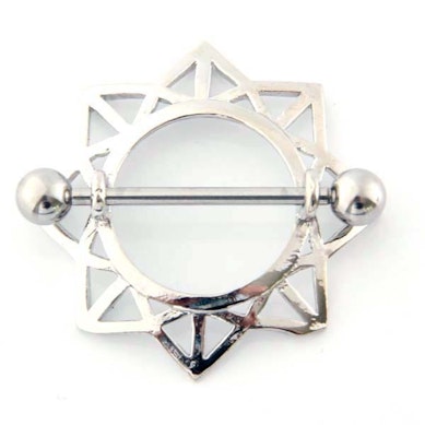 Blomstersol bröstpiercing