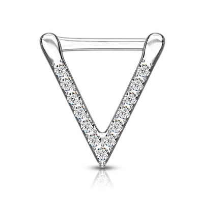 Septumpiercing med stendekorerad trekant form