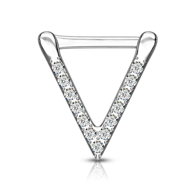 Septumpiercing med stendekorerad trekant form