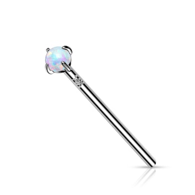Fish tail näspiercing av 14 karat guld med opalsten