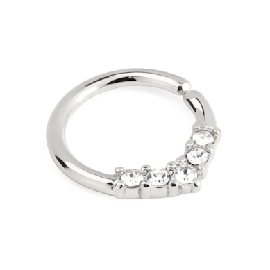 Ring med stendekorerad V-form