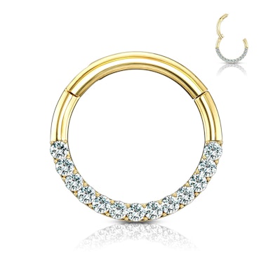 Ring med stendekorerad halvcirkel